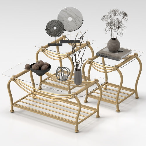Rattan furniture set with decorative items on a white background